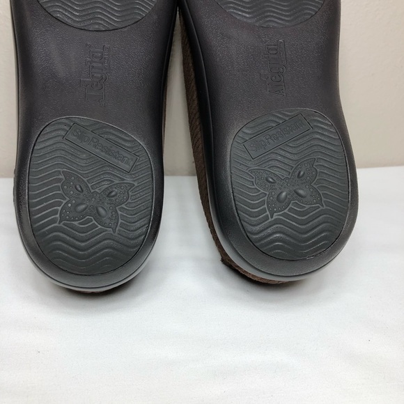 Alegria Pyper Capt Suede & Vertical Corduroy Rib Brown Platform Shoes 38 = 8-8.5 - Picture 12 of 16